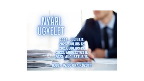 Nyári ügyelet 2023